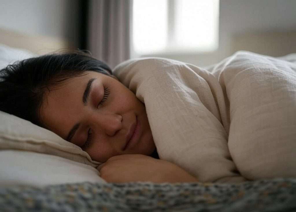 Mélatonine : Dosage, Effets et Conseils d’Utilisation Personne dormant après avoir pris une prescription de mélatonine du médecin