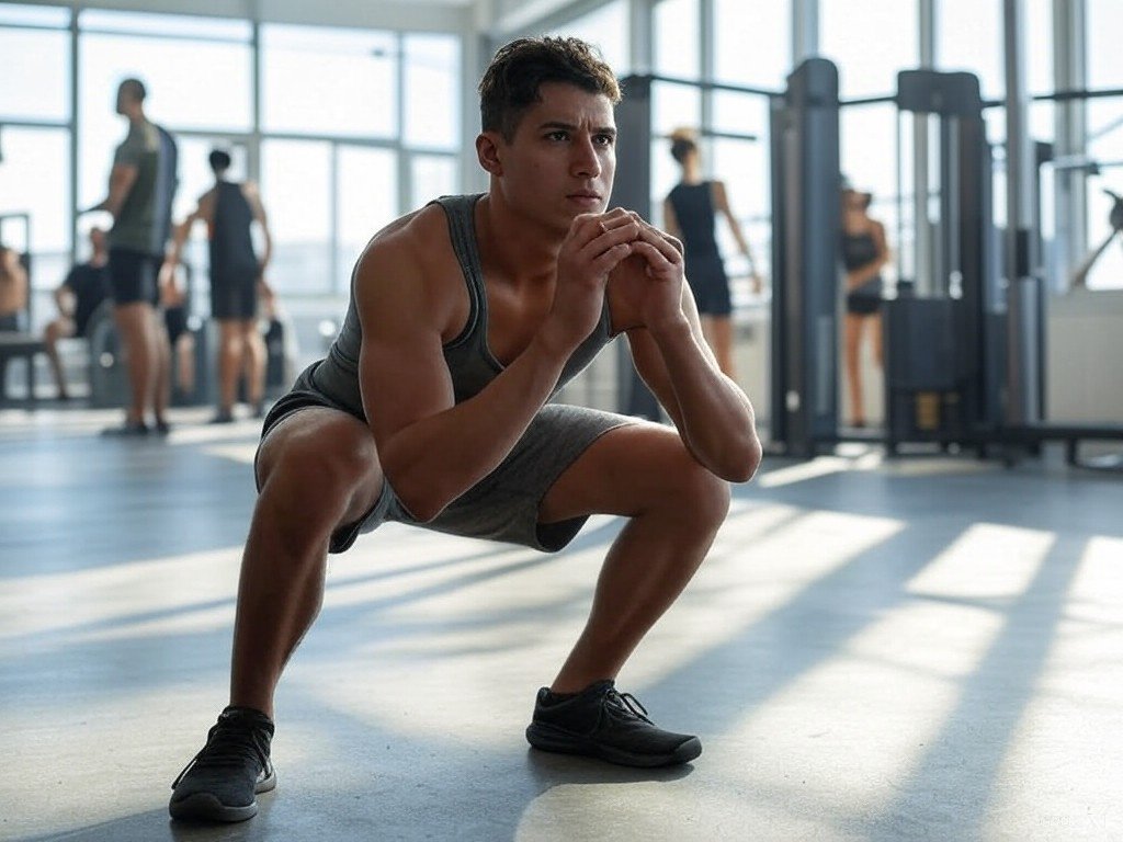 Personne faisant de la calisthénie à la salle de sport