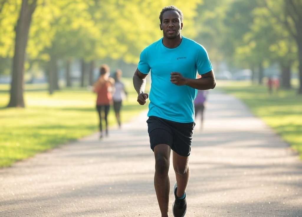 Personne en tenue de sport courant à l'extérieur